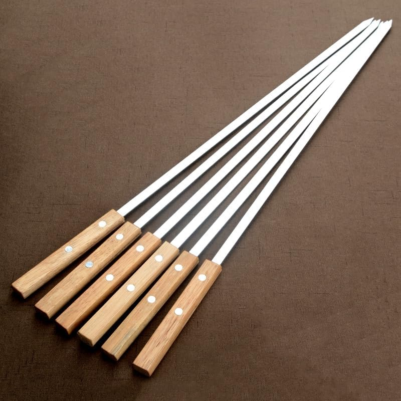 55Cm Stainless Steel BBQ Skewers Set of 6 &ndash; Extra Wide 10Cm Flat Blade for Koubideh & Churrasco, Heavy-Duty Grilling Tools for Persian Backyard BBQ & Outdoor Camping image number 1