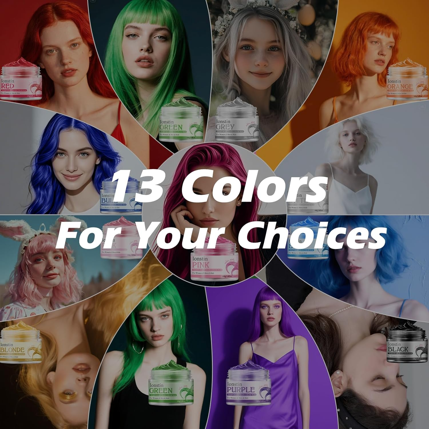 AU Temporary Hair Color Wax Pink - Instant Natural Dye Clay, Non-Damaging & Easy Wash Out, 13 Colours for Men & Women (100G) image number 5