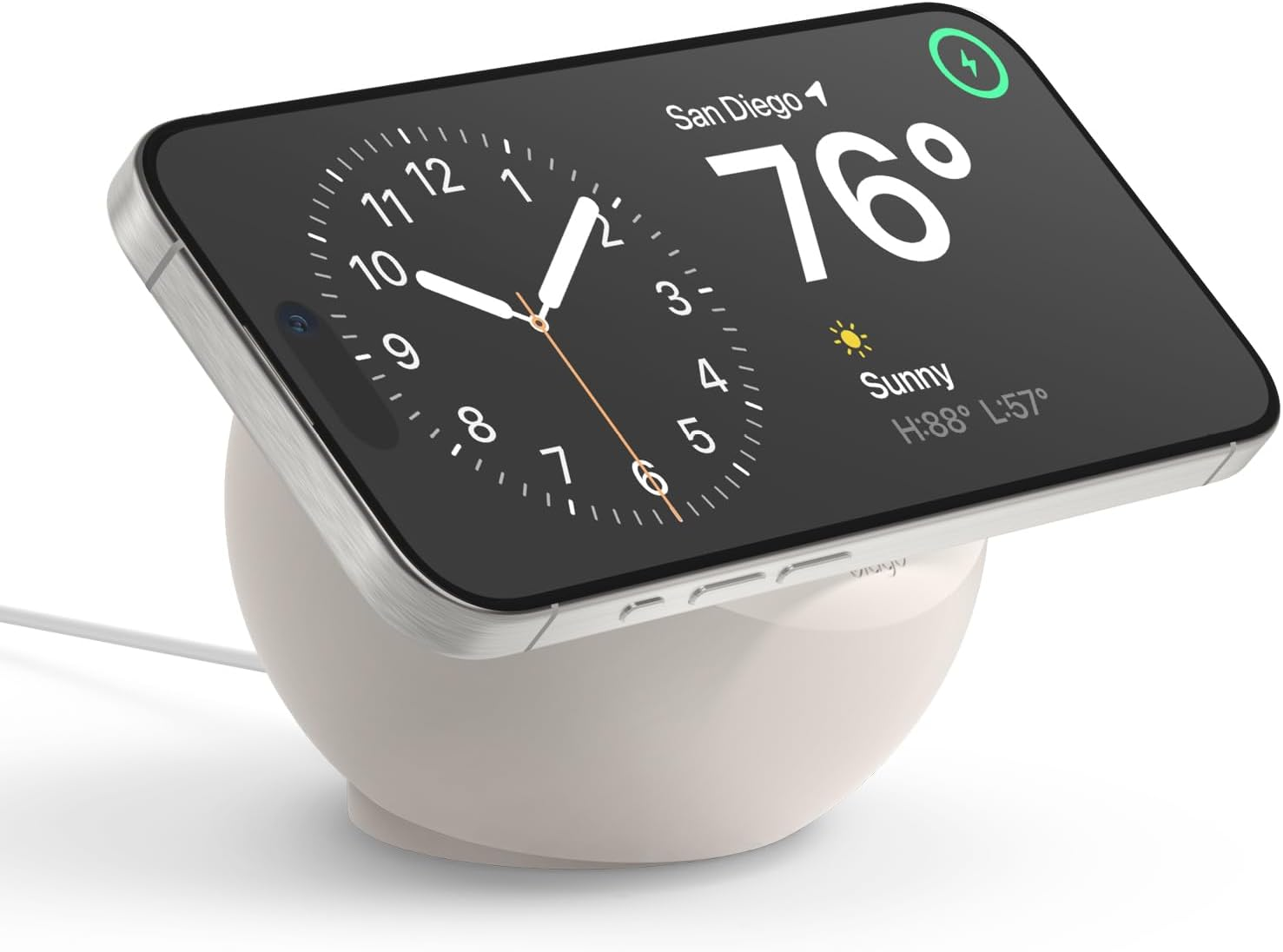 Elago MS2 Charging Stand Compatible with Magsafe Charger - Premium Silicone Stand Compatible with Iphone 17/16/15/14/13/12 Series [Charger Not Included] (Stone)