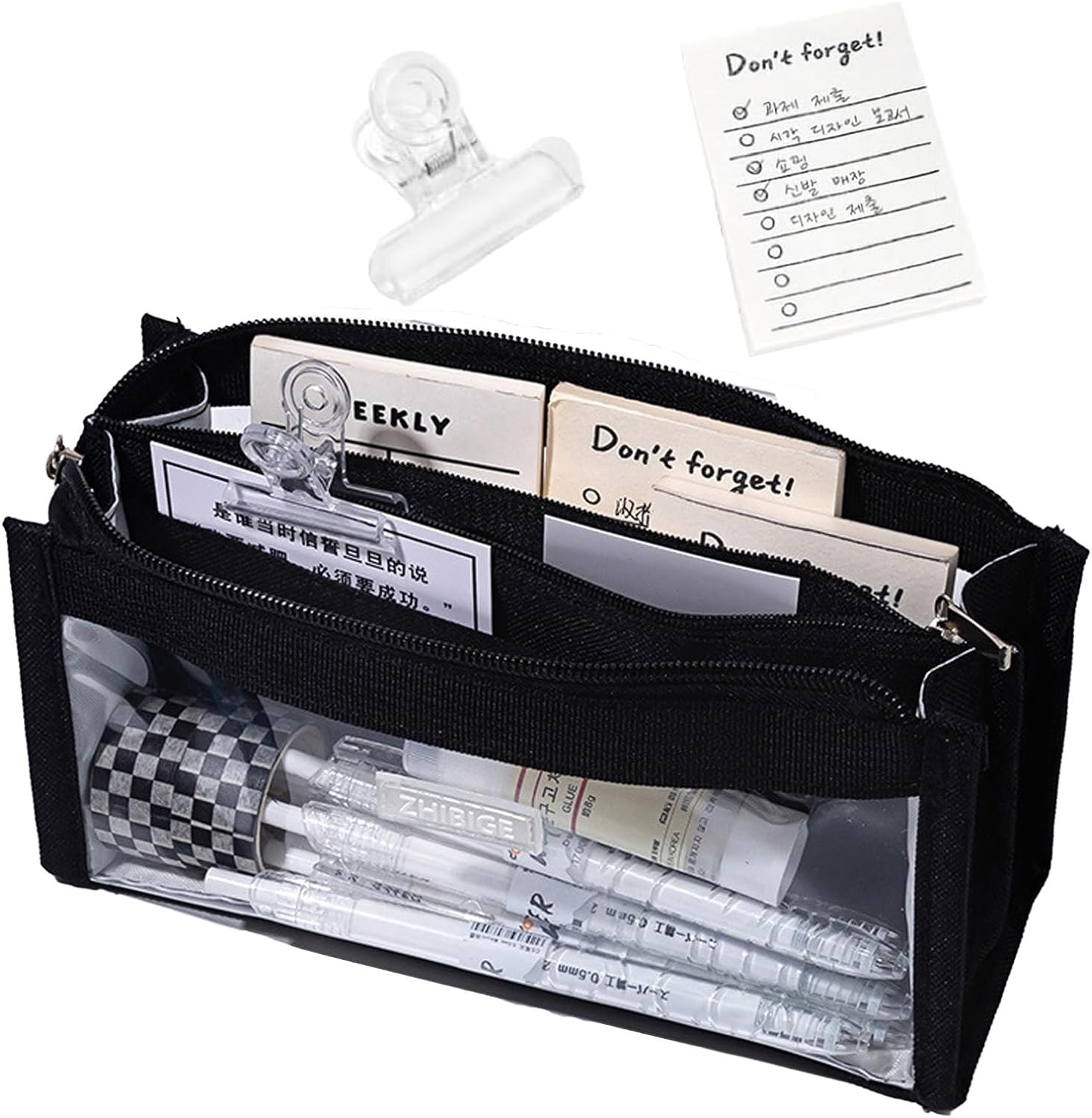 Clear Pencil Pouch Aesthetic School Supplies Large Cute Pencil Case for Girls Preppy Pencil Case Aesthetic