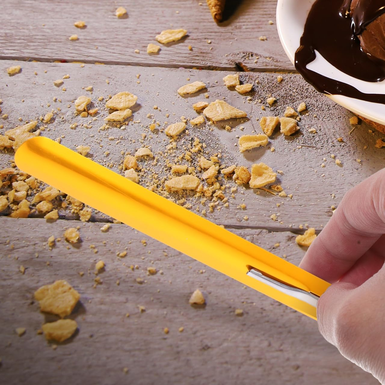 PRETYZOOM Bread Scraper Crumb Sweeper Stainless Steel Kitchen Tabletop Crumber with Fixed Clamp for Restaurant and Home Cleaning image number 4