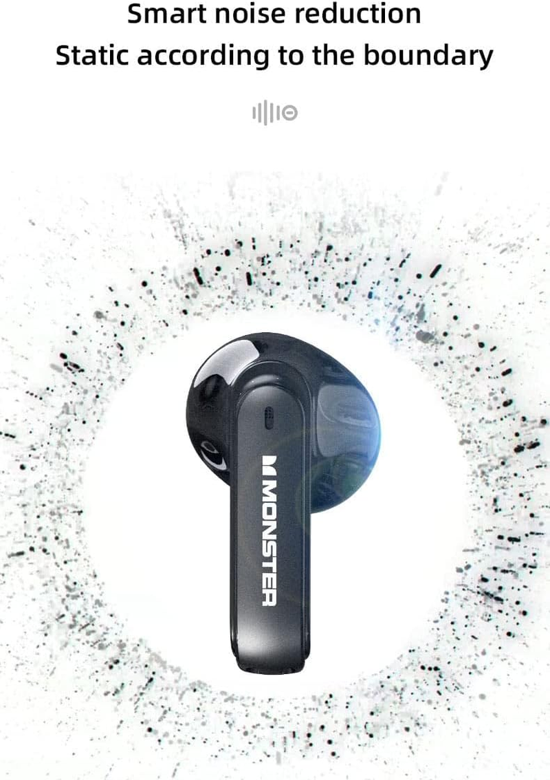 Original Monster XKT08 TWS Earphones Wireless Bluetooth 5.3 Hifi Headphones Noise Reduction Headset Sport Earbuds Wiht Mic (Green) image number 1