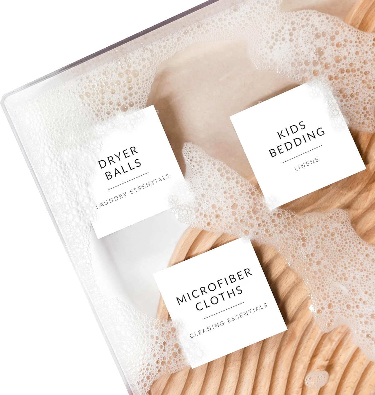 Laundry Labels for Jars, 136 Home & Laundry Stickers, Laundry Room Organization, Office & Kitchen Labels, Cleaning Stickers for Jars & Spray Bottles, Linen Closet Household