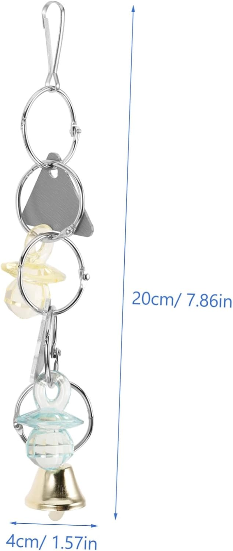 YARNOW Hanging Bird Mirror with Bell for Parakeets and Cockatiels Cage Accessory with Hook Multifunctional Fun Parrot to Encourage Play and Relaxation Random Color image number 5