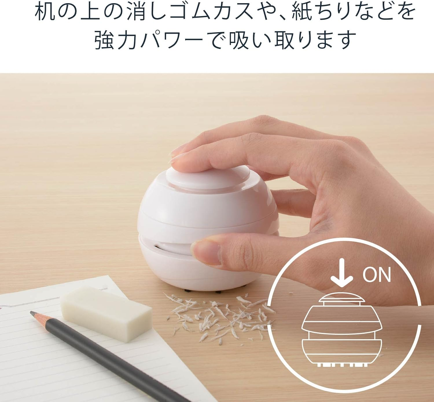 OHM Electric Desktop Cleaning Machine, White, Tabletop Cleaner, Mini Vacuum Cleaner, Desktop Vacuum Cleaner, JIM-C03-W 00-5638 OHM image number 6