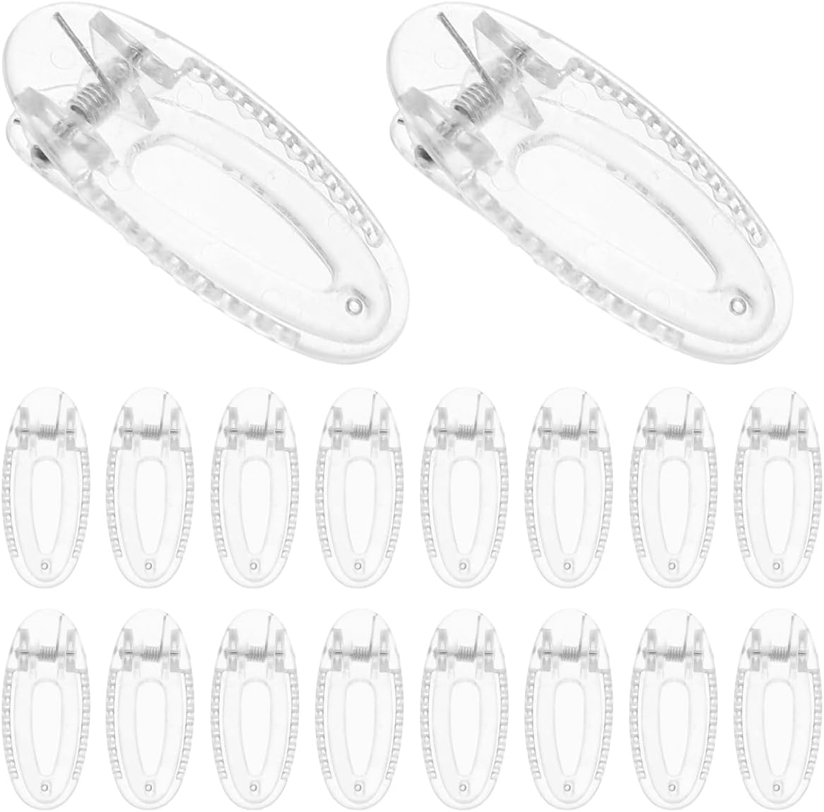 WOFASHPURET Pack of 20 Mini Hair Clips for Boys Girls Transparent Crocodile Hair Clips Large Non-Slip Clips in Oval Design for School Home and Parties image number 5