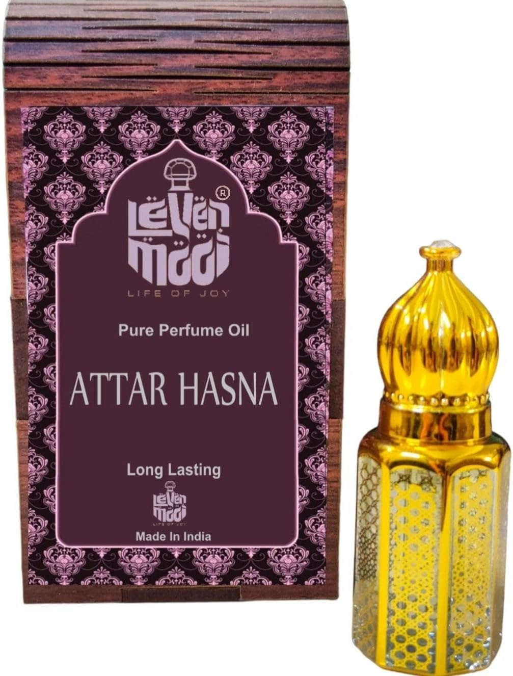 LEVENMOOI HASNA Wooden Attar for Suitable for Daily Uses,Occasions & Parties Long Lasting Fragrance Roll on Perfume Oil Leak Proof Available in Travel Size for Unisex 12ML image number 3