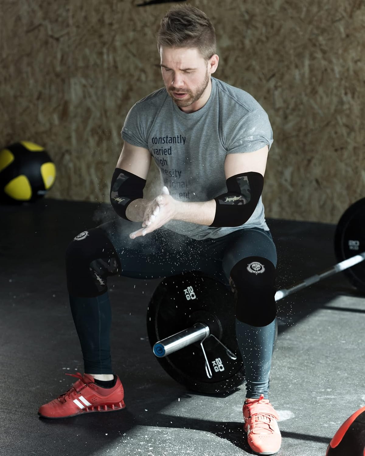 Knee Sleeves (1 Pair), 7Mm Compression Knee Braces for Squats,Weightlifting,Powerlifting,Cross Training for Men & Women（Medium） image number 4