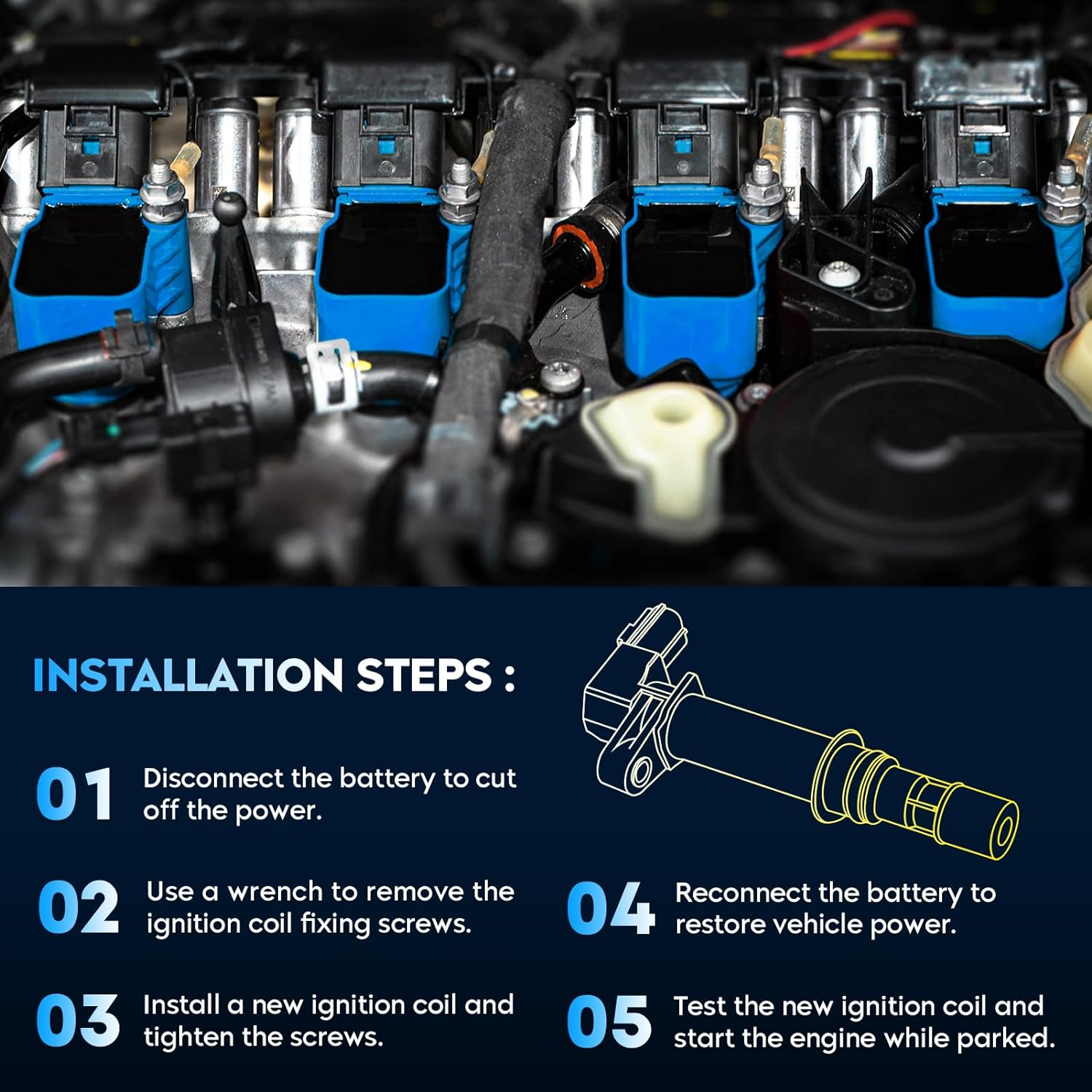 Ignition Coil Pack + Iridium Spark Plugs for Dodge Sprinter 2500 3500 Mercedes-Benz C230 C280 C300 C350 CL550 CLK350 CLK550 CLS550 E350 E550 G550 GL450 GL550 GLK350 ML350 ML450 ML550 R350 S400 S550 image number 5