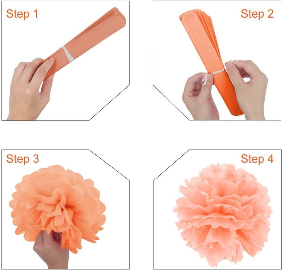 (Yellow) - 33Pcs Party Decoration Supplies Set, Yellow Tissue Paper Pom Poms Flowers Paper Lanterns Tassels Hanging Garland Banner Triangle Flag Bunting for Birthday, Bridal, Baby Shower, Wedding Graduation image number 2