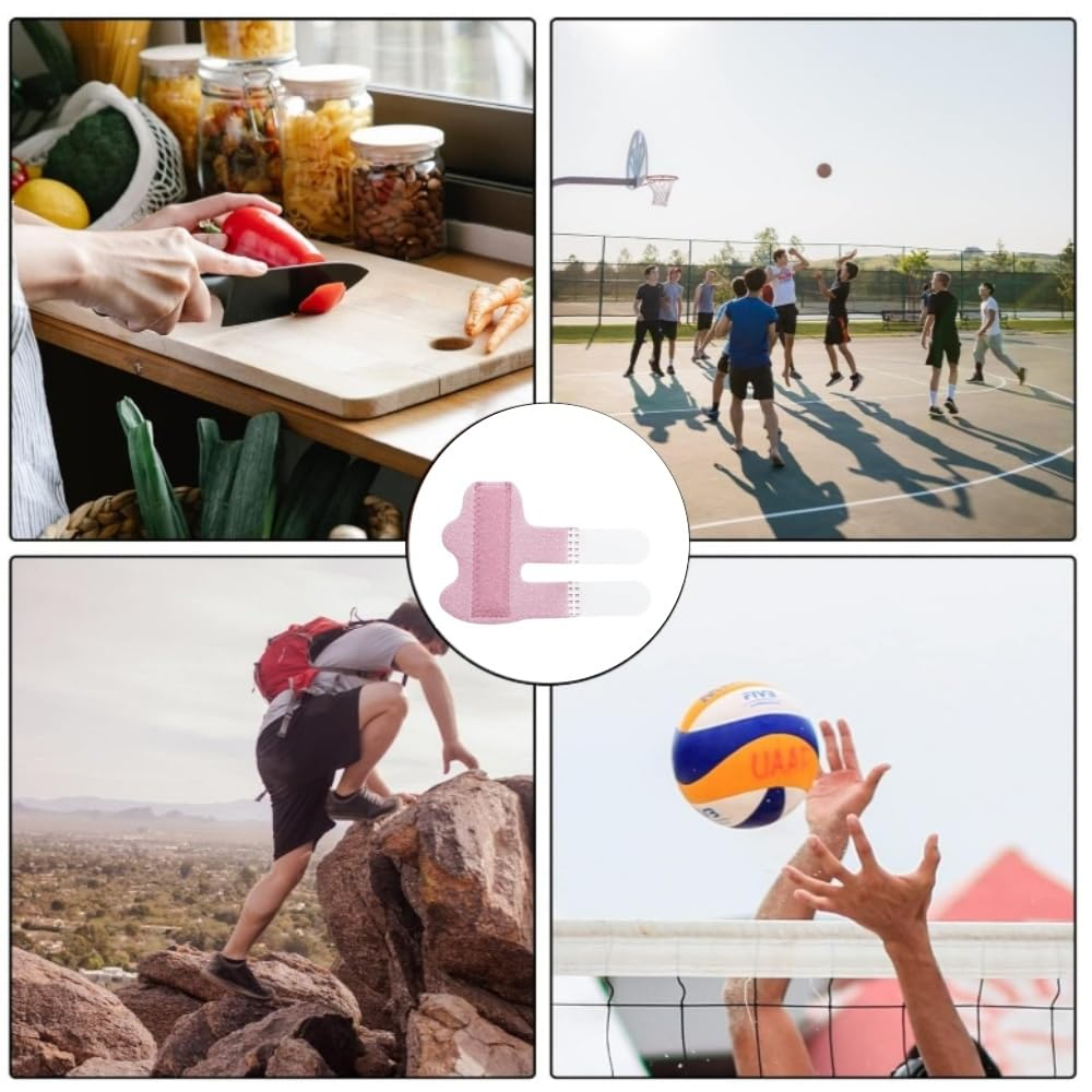 Fabselection 4Pcs Finger Splints, Finger Straightening Brace for Arthritis Finger Support for Trigger Broken and Strained Fingers (4, Pale Pink+Dark Gray+Red+Azure) image number 1