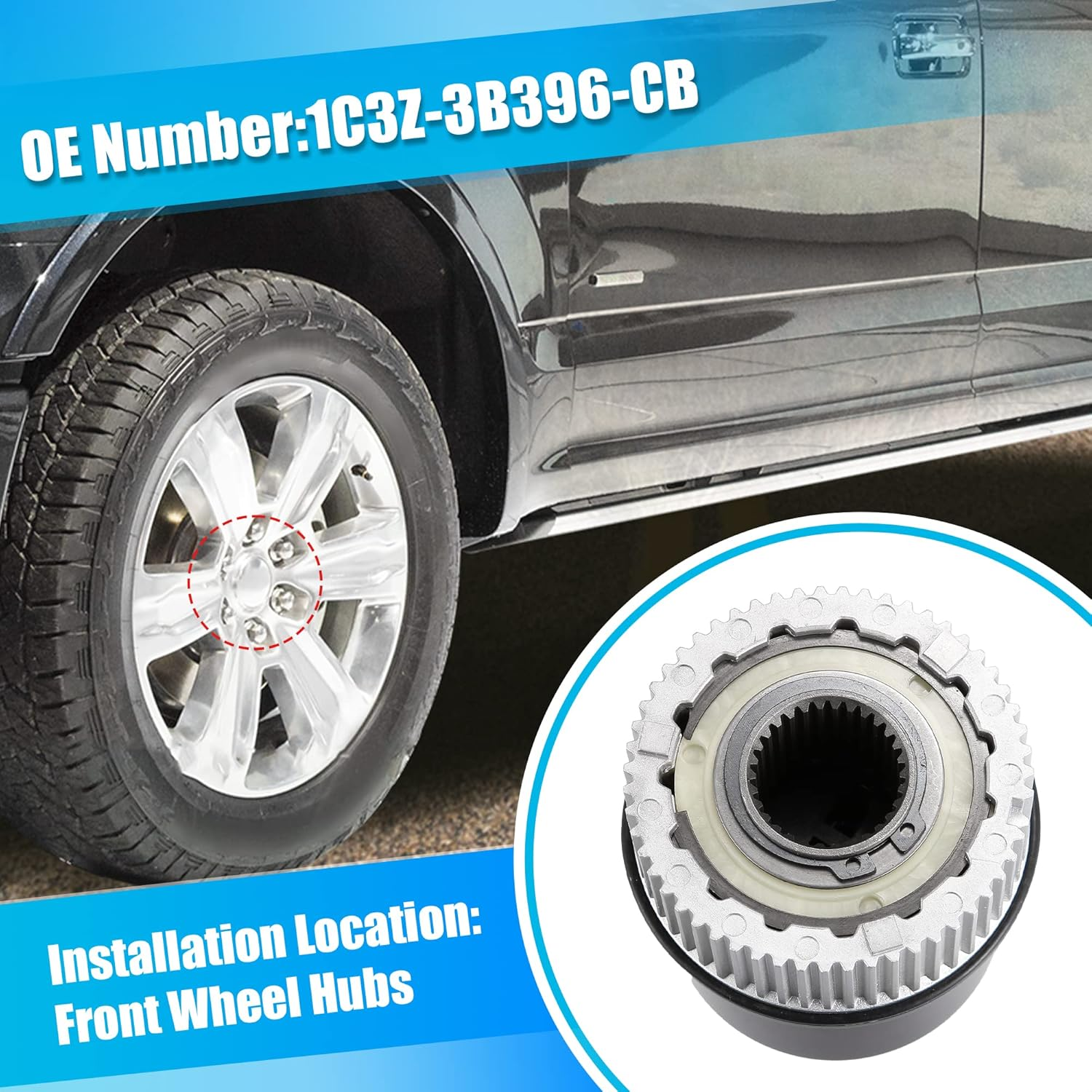 X AUTOHAUX 4X4 Auto Locking Hub 4WD Locking Hub Actuator for Ford F-250 Super Duty 1999-2004 for Ford 2000-2005 1C3Z-3B396-CB 4 Wheel Drive Rubber image number 6
