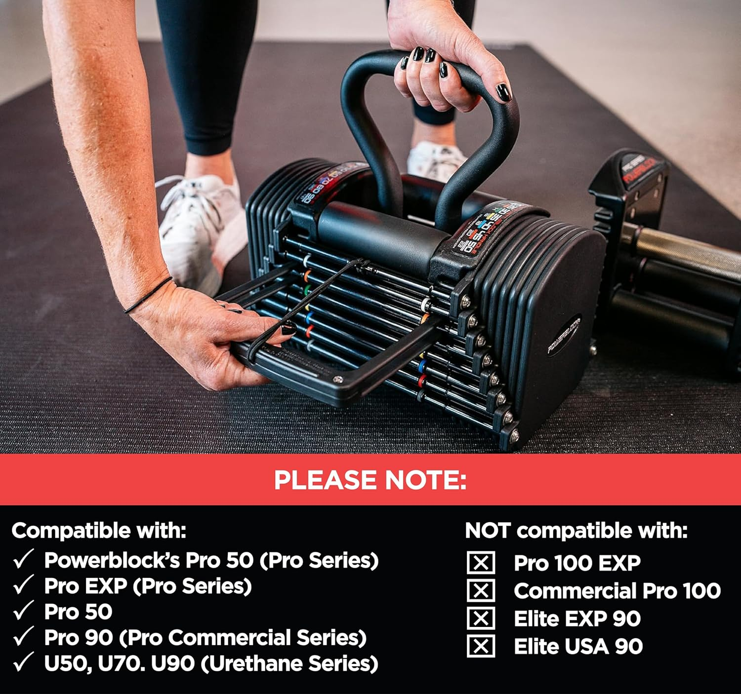 Powerblock Pro Series Kettlebell Handle &ndash; Compatible Pro Series Dumbbells, Strength Training Accessory, for Home Gym & Commercial Use, Workout Equipment image number 2