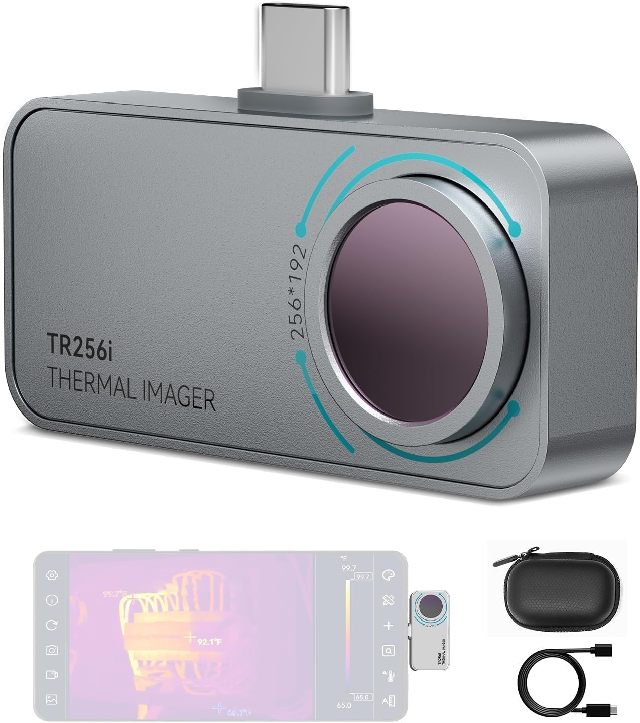 Mileseey Tr256I Thermal Imaging Camera for Android, 256X192 Resolution, 25Hz Refresh Rate, -20&deg;C to 350&deg;C Temp Range, Thermal Imager for Smartphones USB-C