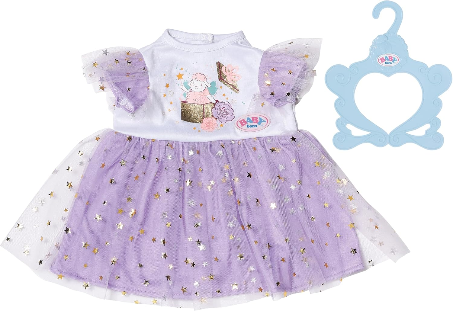 BABY Born Zapf Creation Purple Tutu Dress with Tulle and Stars for 43 Cm Dolls