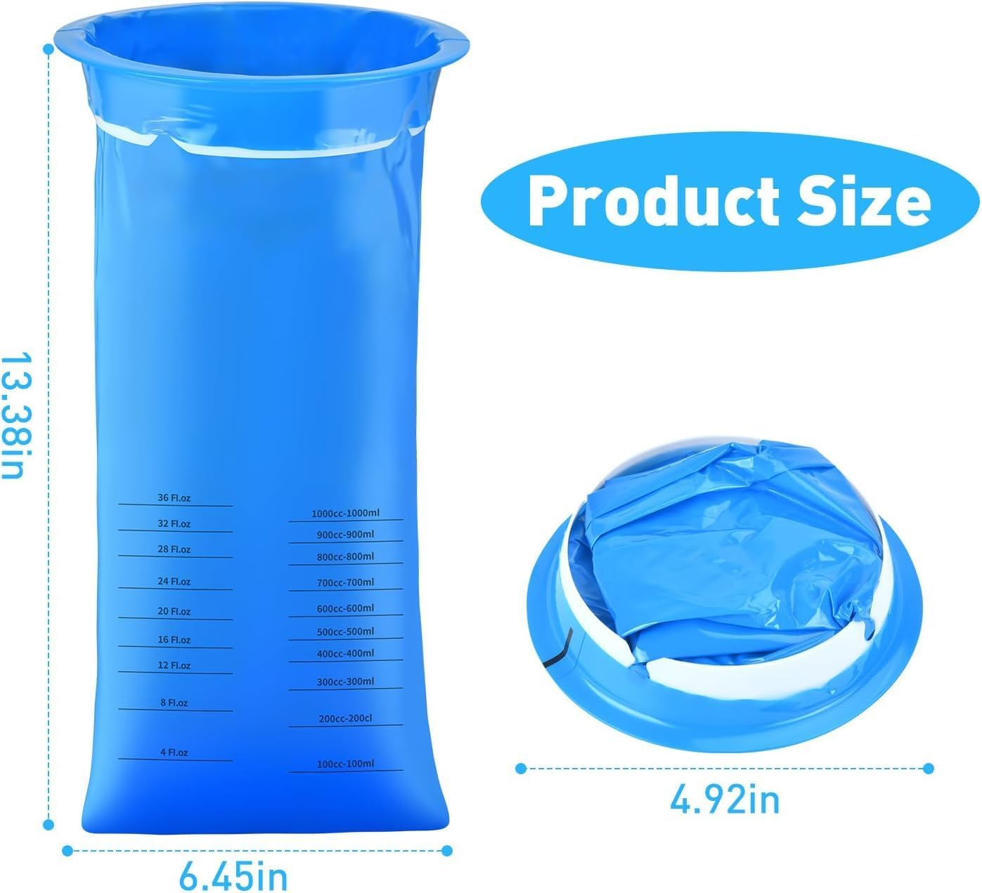 10 Pack Blue Emesis Bag, 1000 Ml Vomit Bag for Morning Sickness, Portable Nausea Bags for Pregnant Women, Leak Resistant Design for Car and Travel image number 5