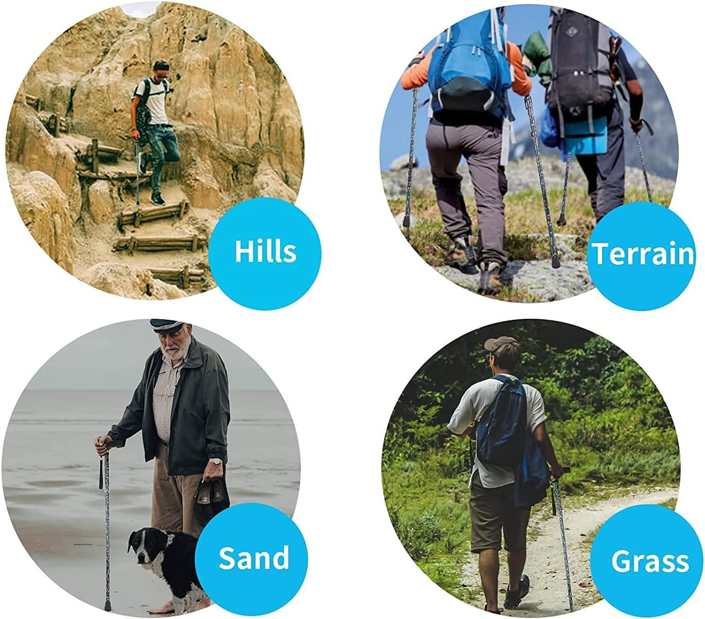 Foldable Walking Stick, Lightweight & Portable Cane with 5 Levels of Height Adjustment, Walking Stick with Comfortable Smooth Wooden Handle Grip and Sturdy Aluminum Tube Cane image number 4