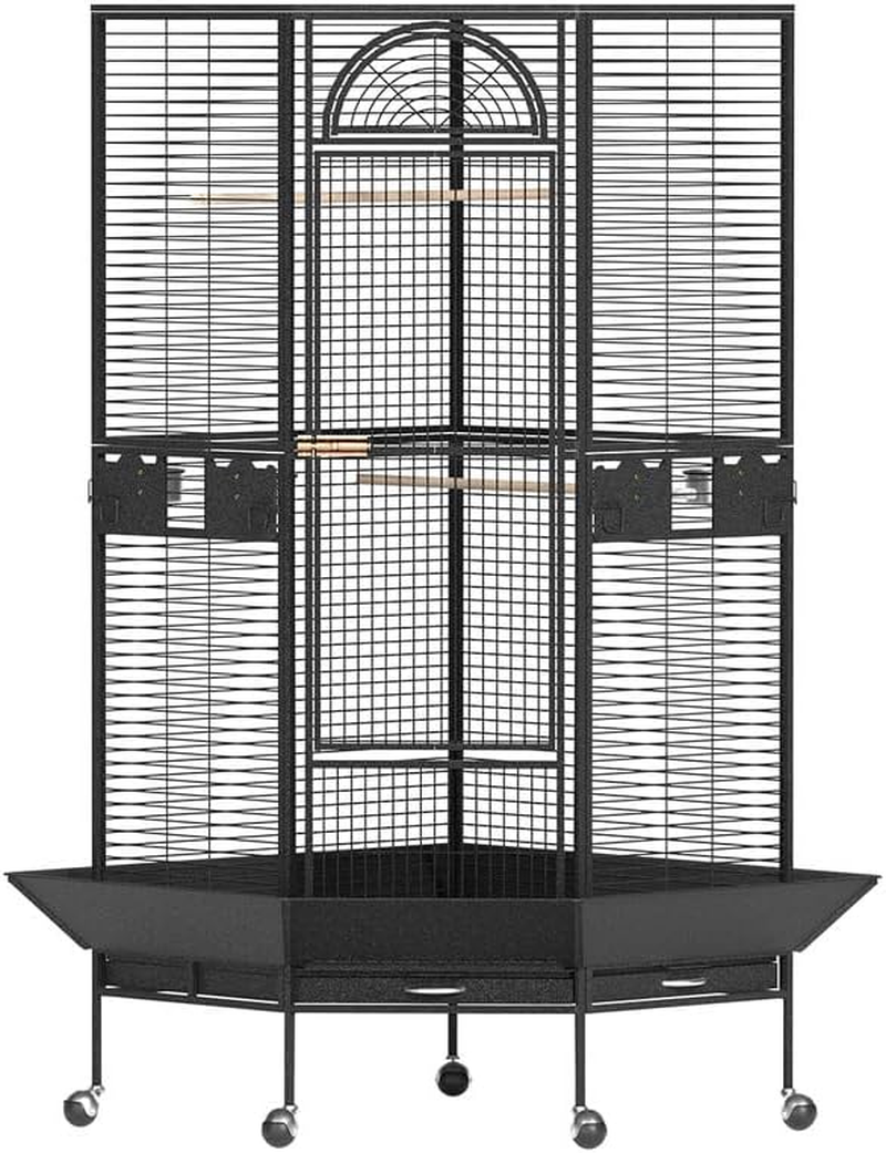Large Jumbo Aviary Bird Cage Budgie Parrot Stand Wheels Corner Pet Supplies image number 3