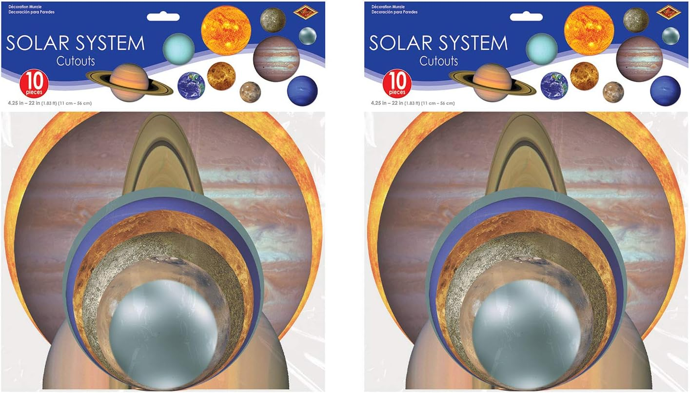 Beistle 54755 20Piece Solar System Cutouts, 4.25" - 22", Multicolored image number 4
