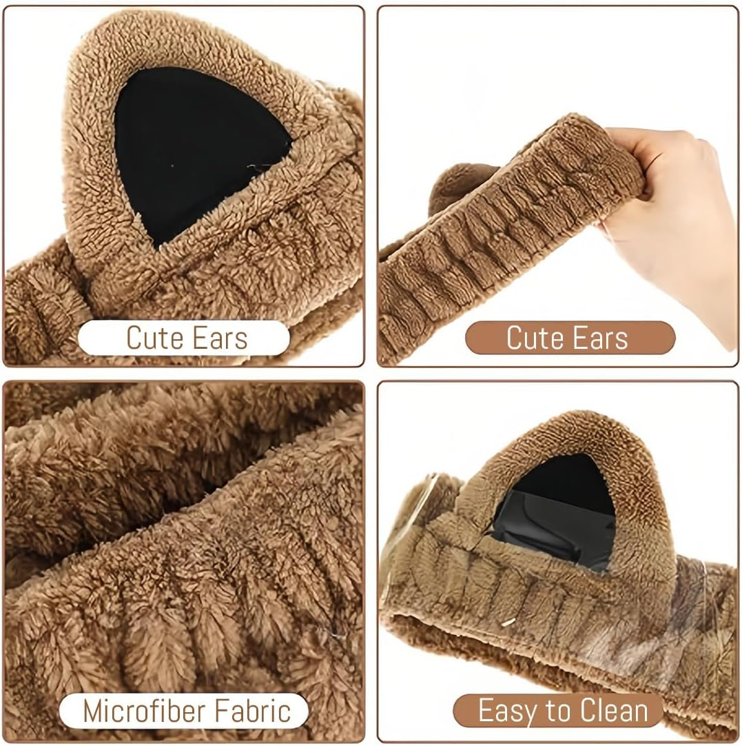 Women'S Make-Up Headband, Cat Ears, Face Wash Headband, Makeup Headband, Skin Care Headband, Fleece Spa Facial Headband for Women Girls Sport Yoga image number 2