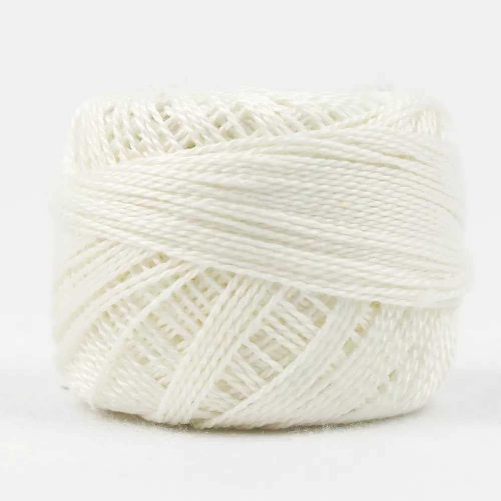 Wonderfil Eleganza #8 Solid Perle Cotton - First Snow 5G Ball (EL5G-06) image number 1