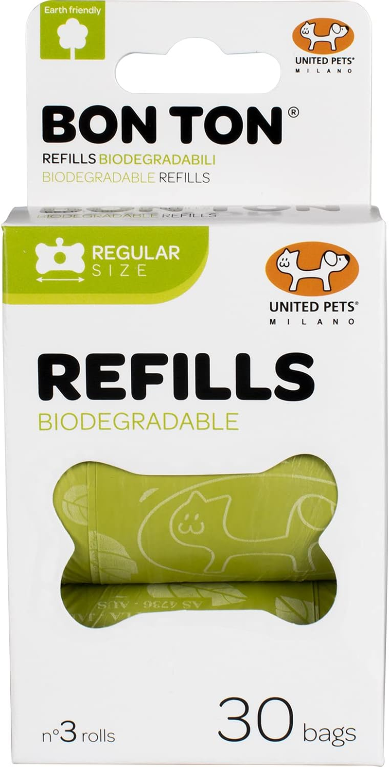 United Pets Dog Travel & Hygiene Compostable Poop Bags Green 3 Rolls image number 2