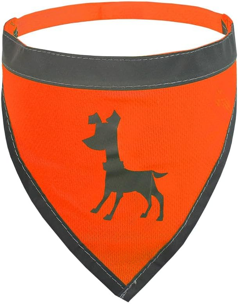 Alcott Visibility Dog Bandana with Reflective Trim, Medium, Neon Orange