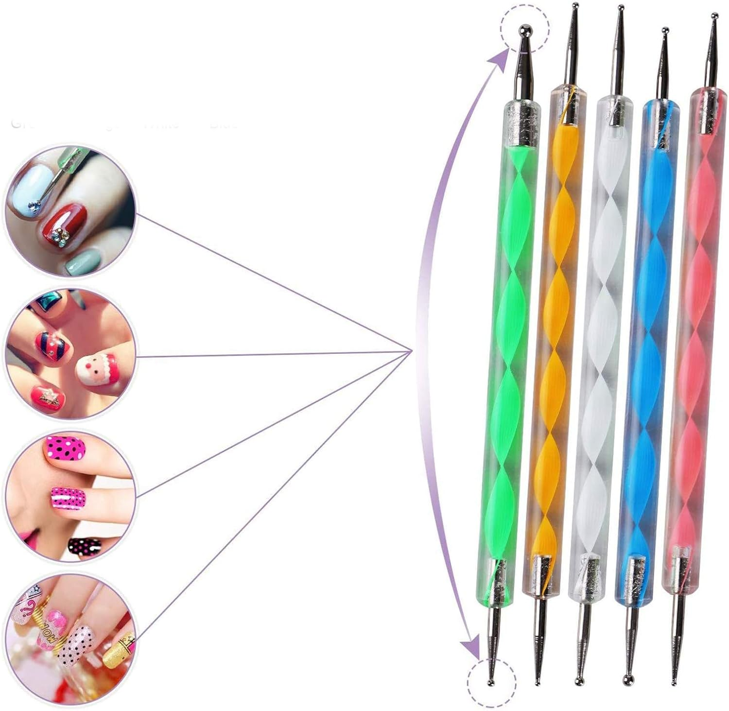 1 Set Nails Arts Design Set Nail Art Tool Rhinestones Gems Crystals Painting Brushes image number 3