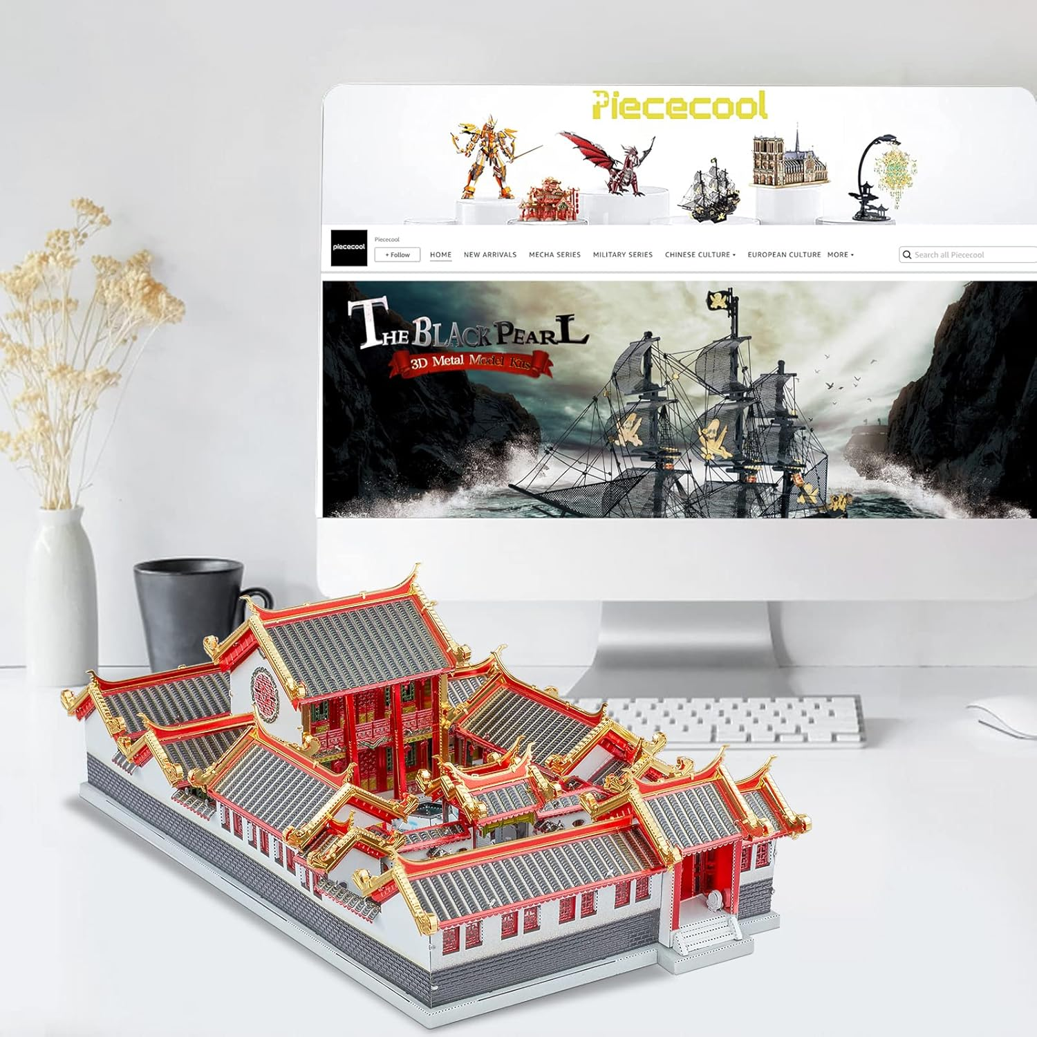 Piececool 3D Metal Puzzles, Beijing Siheyuan Courtyards House Model Kits to Build for Adults, Chinese Architecture Building Blocks 3D Puzzle Learning Toys Best Gifts DIY Craft Home Decor - 203 Pcs - Summer Palace image number 4