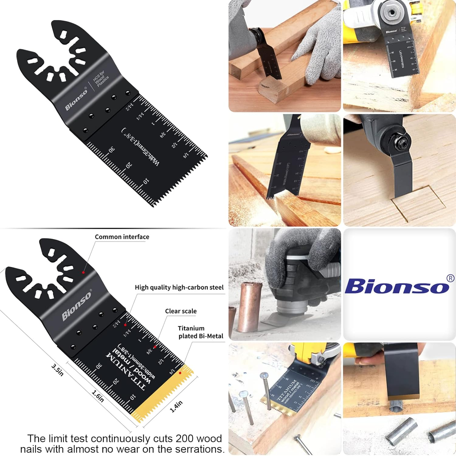 Bionso 28PCS Oscillating Saw Blades, Professional Universal Titanium Multitool Blades for Wood Plastics Metal, Quick Release Multi Tool Blades Kits Fit Dewalt Ryobi Milwaukee Rockwell Fein Makita image number 1