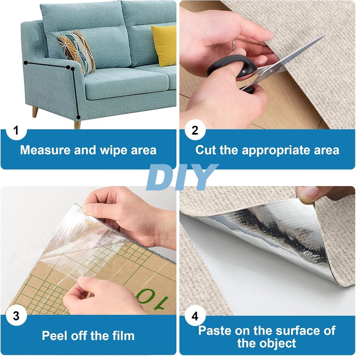 Cat Couch Protector, 200&times;40Cm DIY Self Adhesive Cat Scratching Mat, Sofa Protection anti Claws Corner Wall Scratcher Post Sisal Scratching Mat for Cat Tree Shelves Post Wall (Beige) image number 4