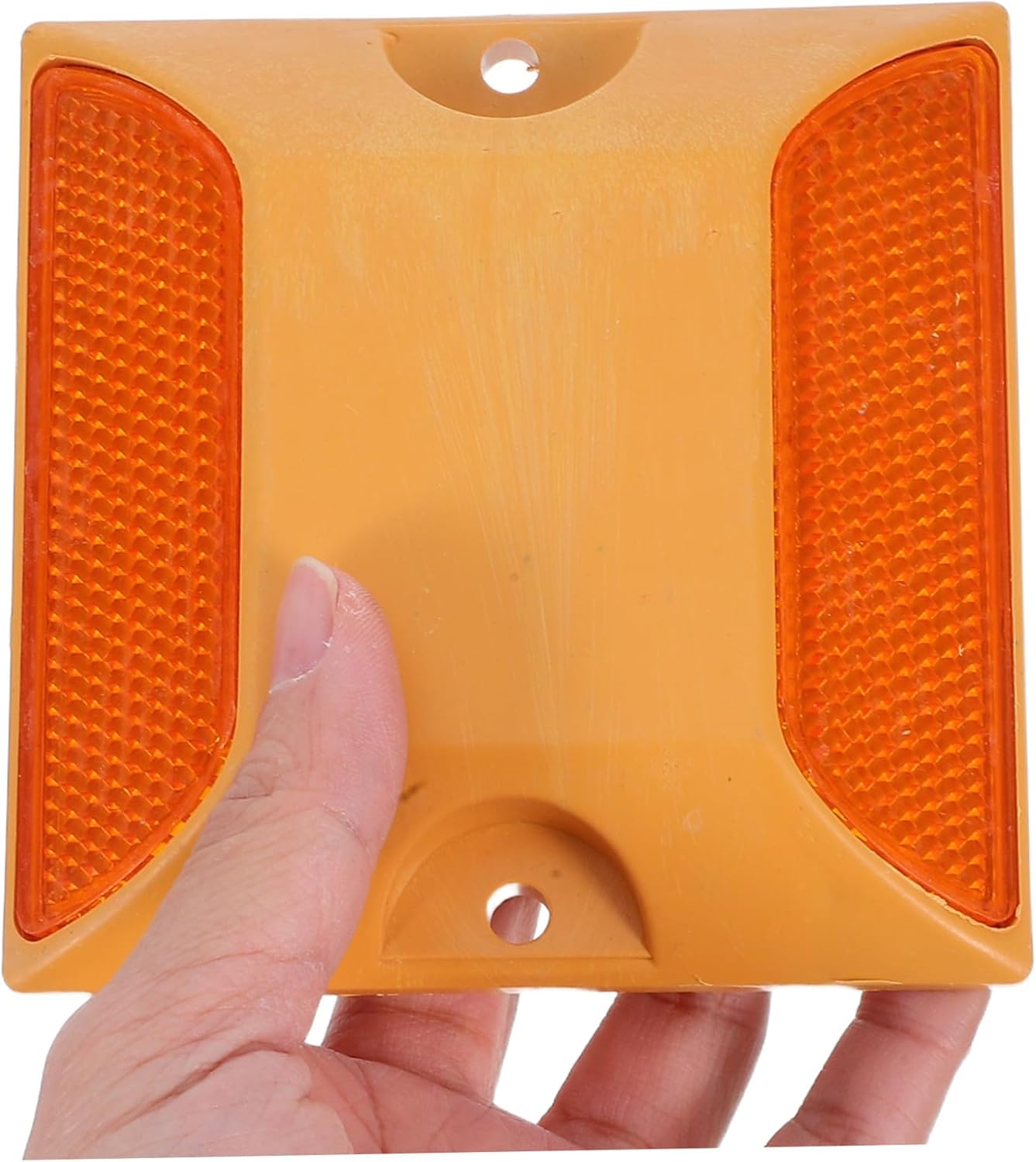 Cabilock 4Pcs Reflective Pavement Markers Yellow Dual-Sided Plastic Road Studs Traffic Reflectors for Driveways Highways and Sidewalks - Multi 1 image number 7