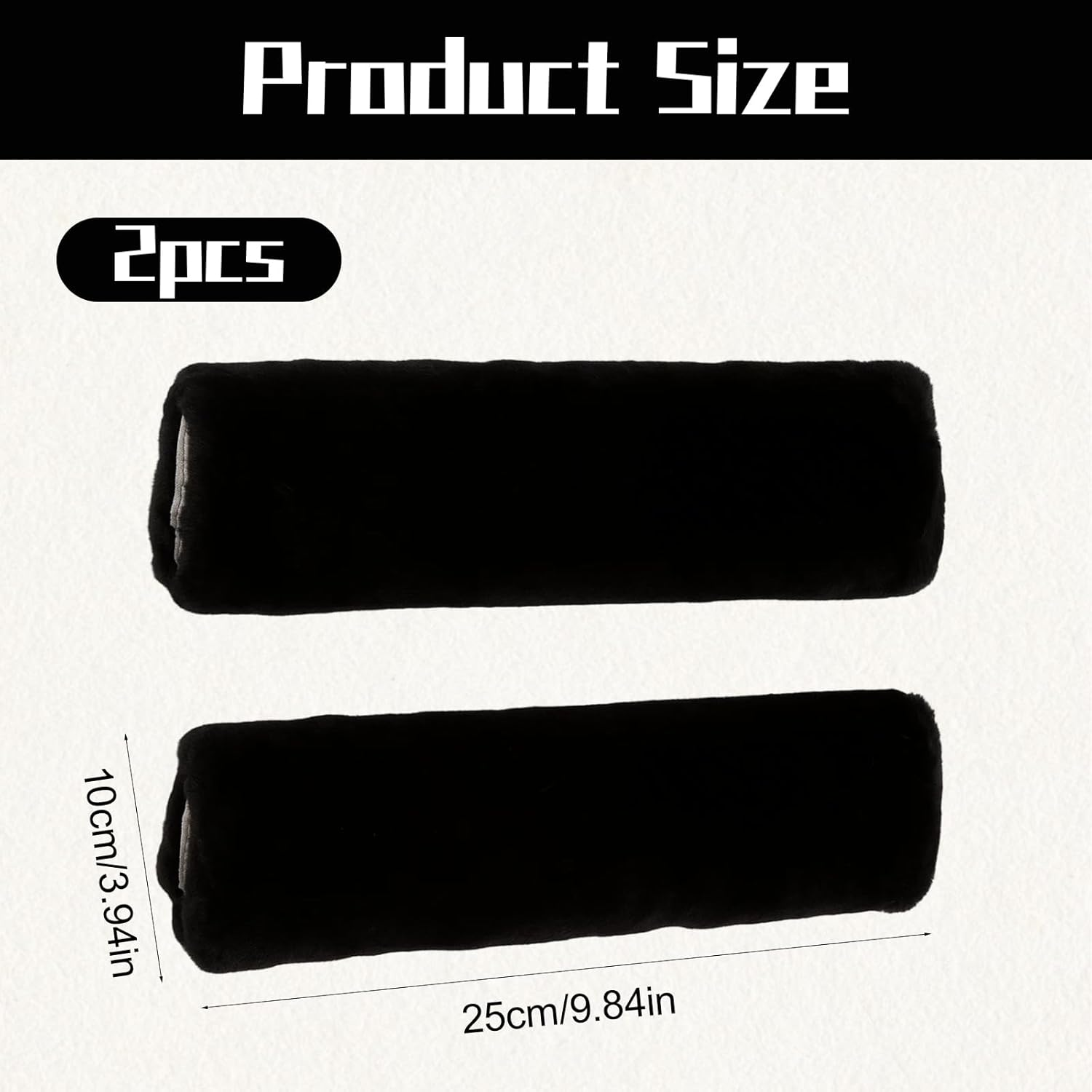 Seat Belt Cover, 2-Pack Black 25X10Cm, Soft Shoulder Strap Pads for Comfortable Driving, Suitable for Adults and Children, Long Distance Travel and Daily Commute image number 3