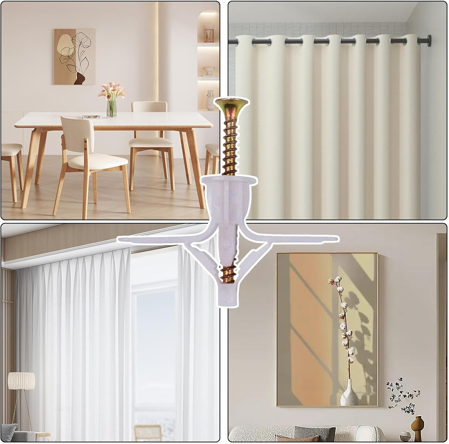 Expansion Tube - Expansion Pipe Hollow Plug Installation Fasteners Hardware Kit | Drywall Mount Anchors for Hollow Bricks Plaster Wall Photo Frames TV Cabinets Imtrub image number 5