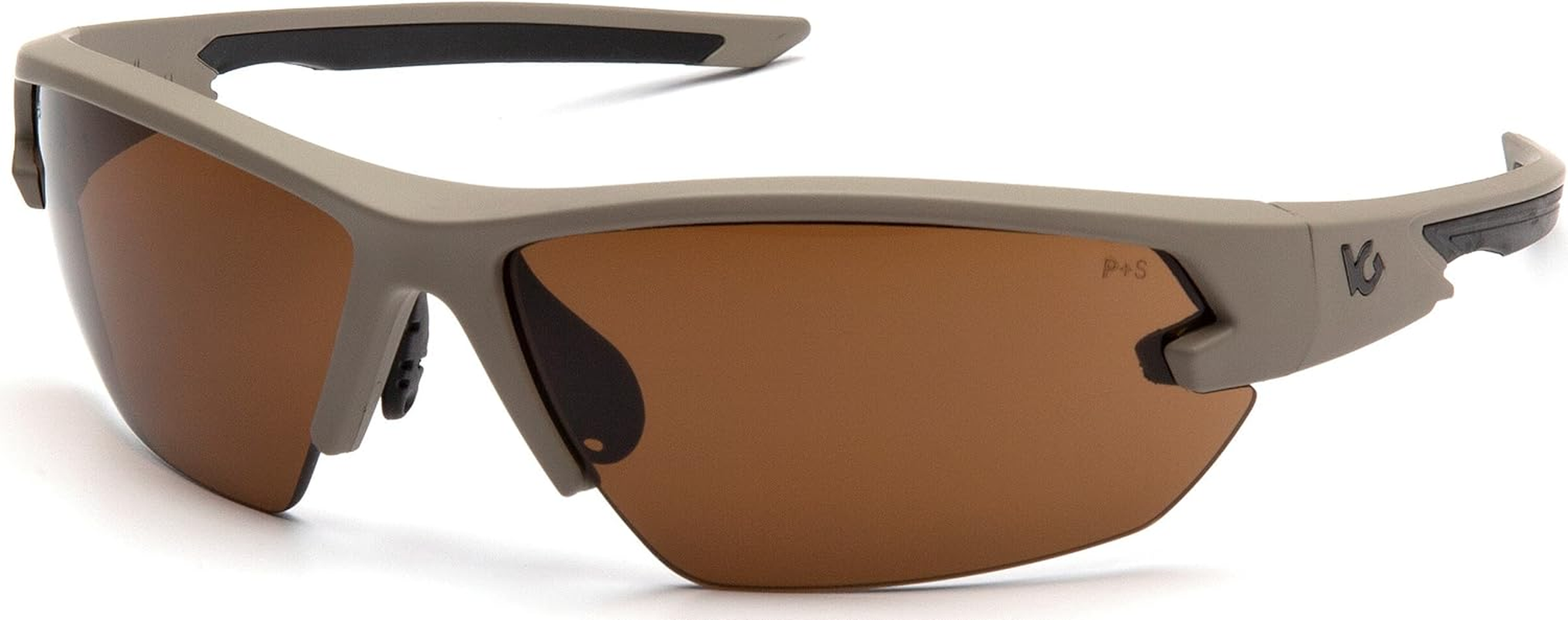 Venture Gear VGST1418T Tactical Semtex 2.0 Safety Shooting Glasses, Tan Frame, Bronze Anti-Fog Lens