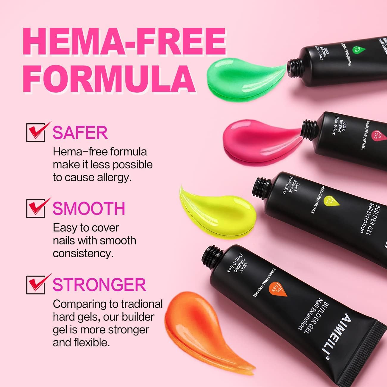 AIMEILI Clear Quick Builder Gel 30Ml 1Oz Nail Enhancement Nail Extension Tool Poly Nail Gel - 004 image number 5