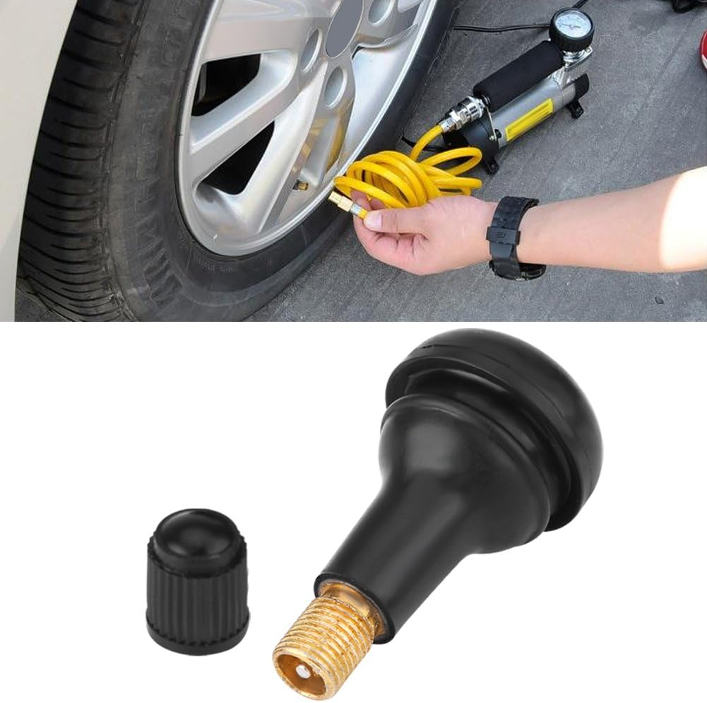Pack of 10 Rubber Valves, TR415, Black Car Valve, Wheel Snap-In Tyre Valve Core Valve image number 2