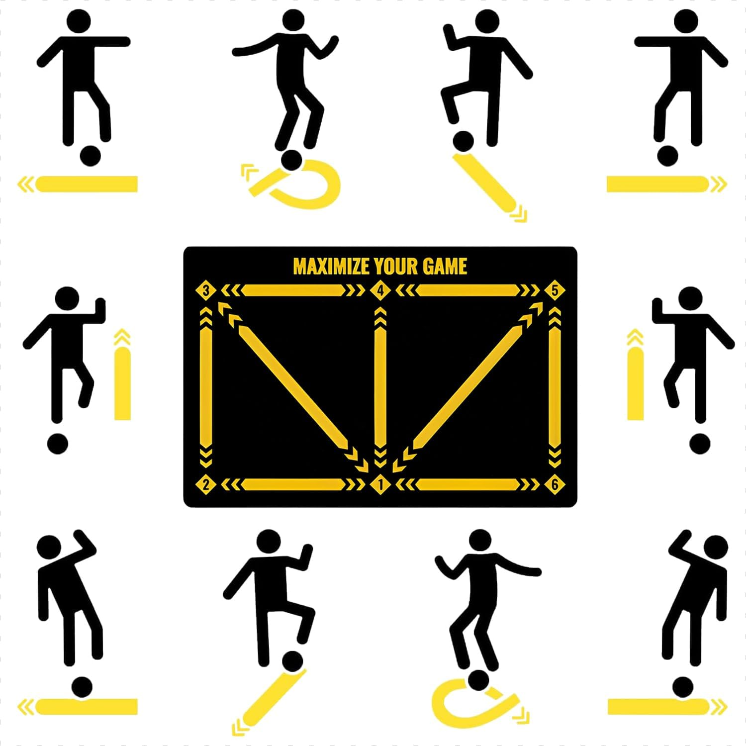 Pro Football Training Mat 90X60Cm with Non-Slip Base & Grip Socks | Portable Soccer Practice Mat for Ball Control, Footwork Drills Indoor Outdoor