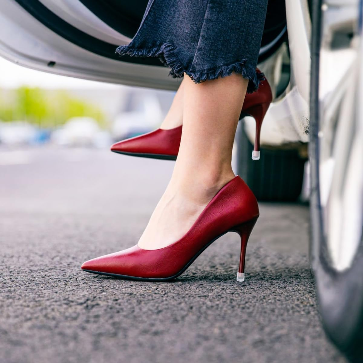 WELANE High Heel Protectors, 8 Pairs White and Black High Heel Stoppers for Grass, Weddings, Formal Occasions (4 Sizes) image number 3