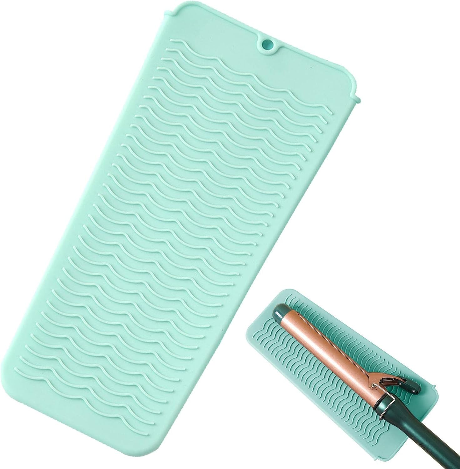Travel Silicone Hair Straightener Pad - Travel Hair Straightener Mat,Perm Styling Tool Anti-Scald Protection Pad, Curling Iron Heat-Resistant Pad for Curling Irons Borato