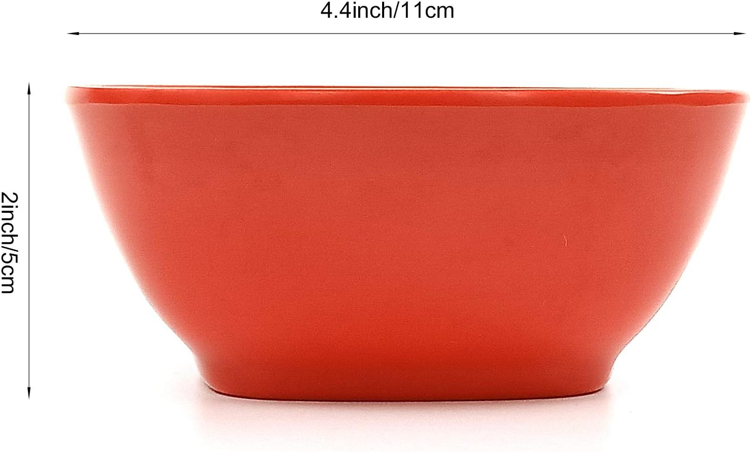 EWEIGEER 4.4-Inch Melamine Dessert Bowl Kids Plastic Bowls,Small Bowl for Ice Cream Snacks Rice Salad Soup Cereal.Set of 10(Multicolor) - Orange image number 6