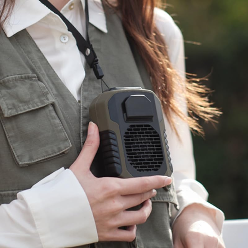 CATZONS Portable Waist Fan,Outdoor Clip Fan with 6000Mah Battery 3 Speeds Wearable Belt Fan for Outdoors,Jobsite,Riding (Green) image number 5