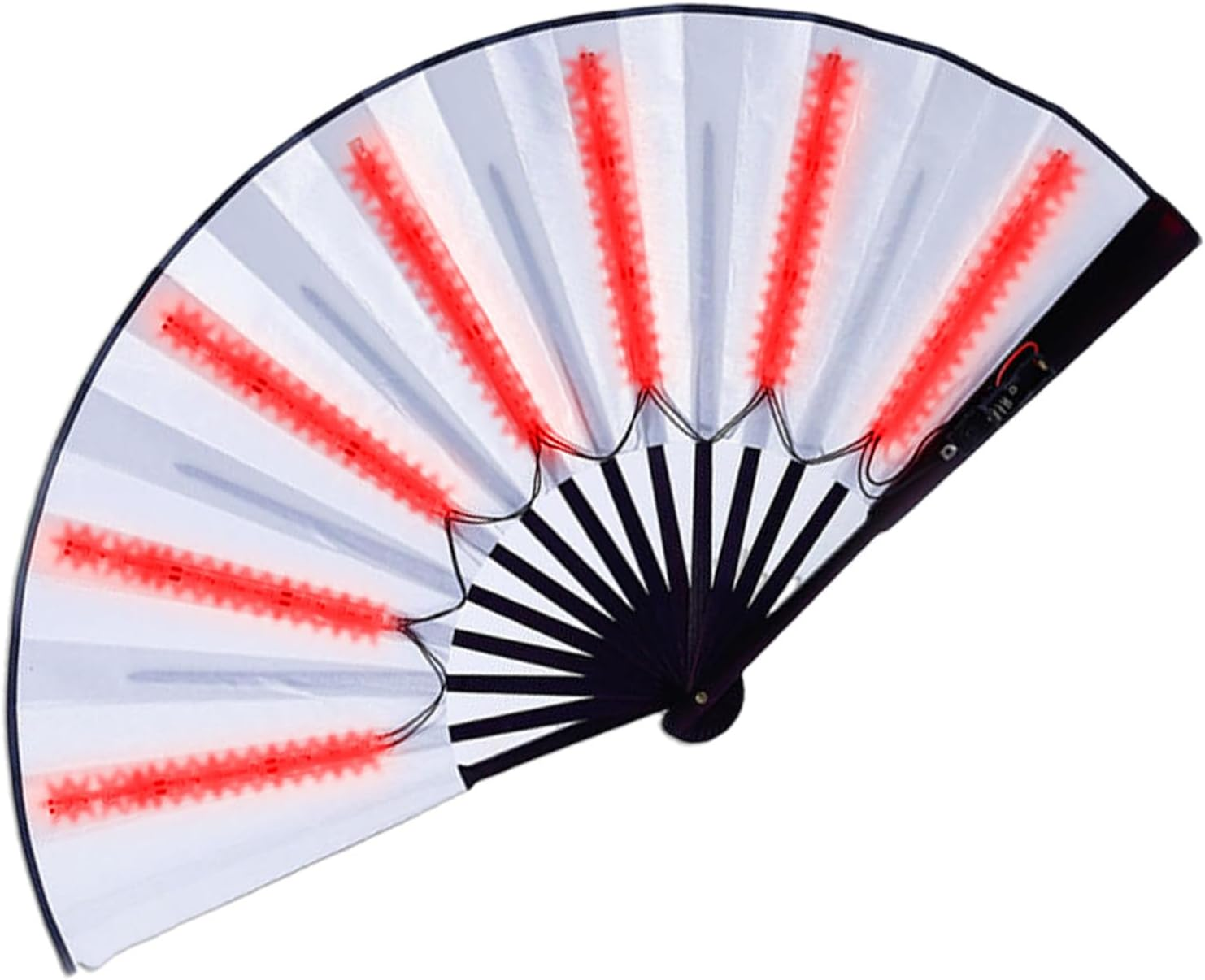 Light up Fan, LED Folding Hand Fan, Glowing Handheld Props for Stage Performance, Birthday Festival, Burlesque, Dance, Wedding, Night Club
