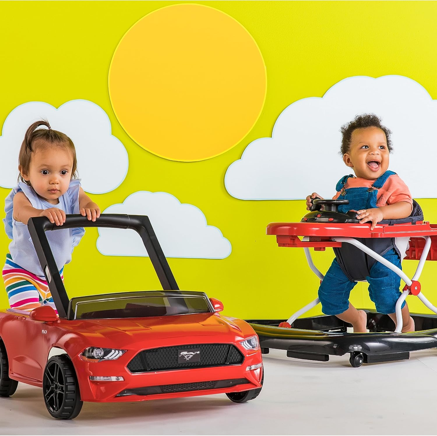 Bright Starts Ford Mustang 3-In-1 Baby/Toddler Walker Toys/Car Push 6-12M Red image number 6