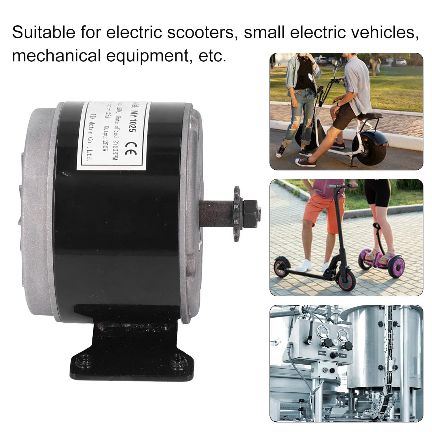 High Speed Brushed DC Motor, Wear Resistant Long Service Life 12V 250W Brushed Motor High Efficiency for Electrocar for Electric Scooter image number 3