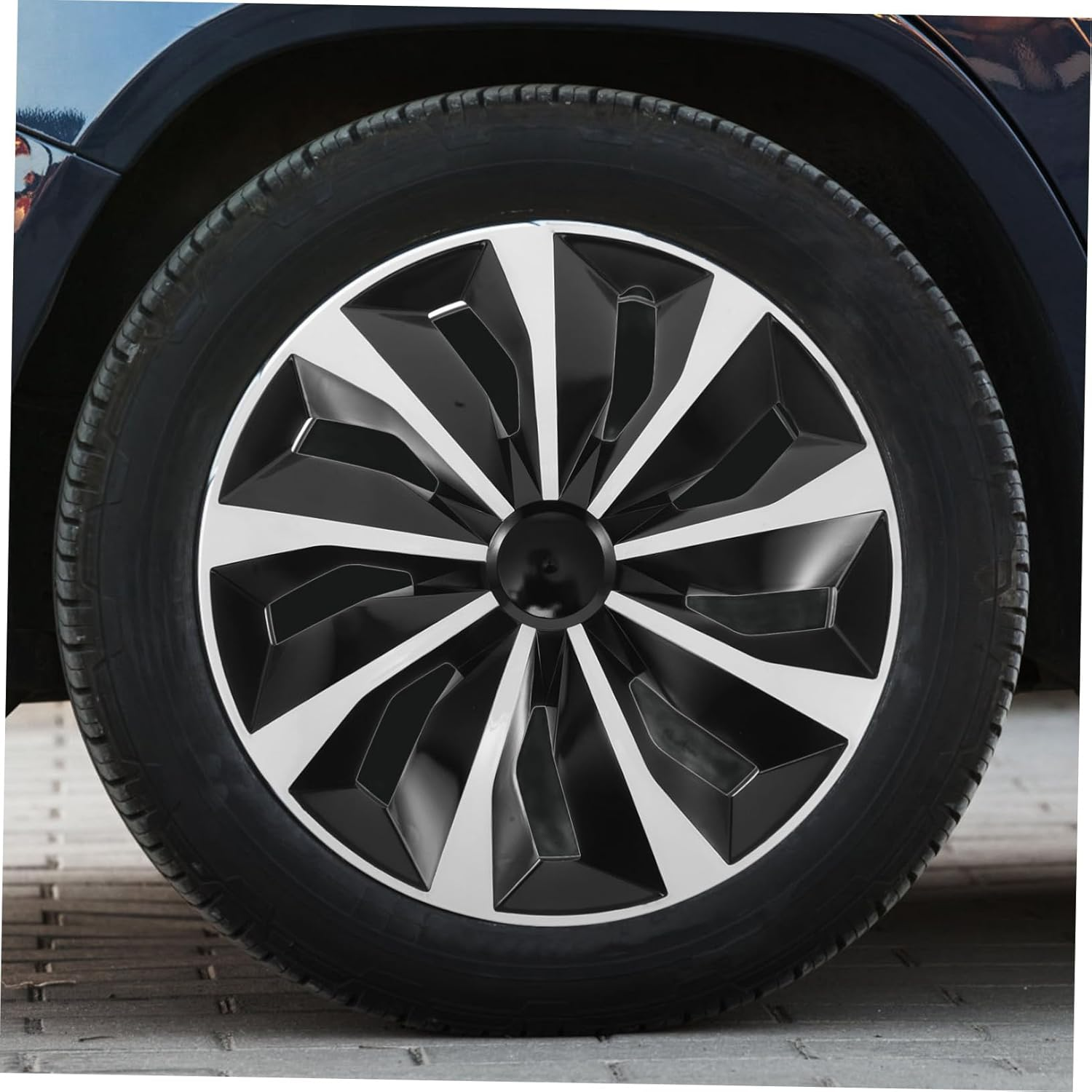 15-Inch White Universal Car Wheel Hubcap Cover Steel Rim Center Hub Cap Decorative Tire Cover for Automotive Wheel Hub image number 1