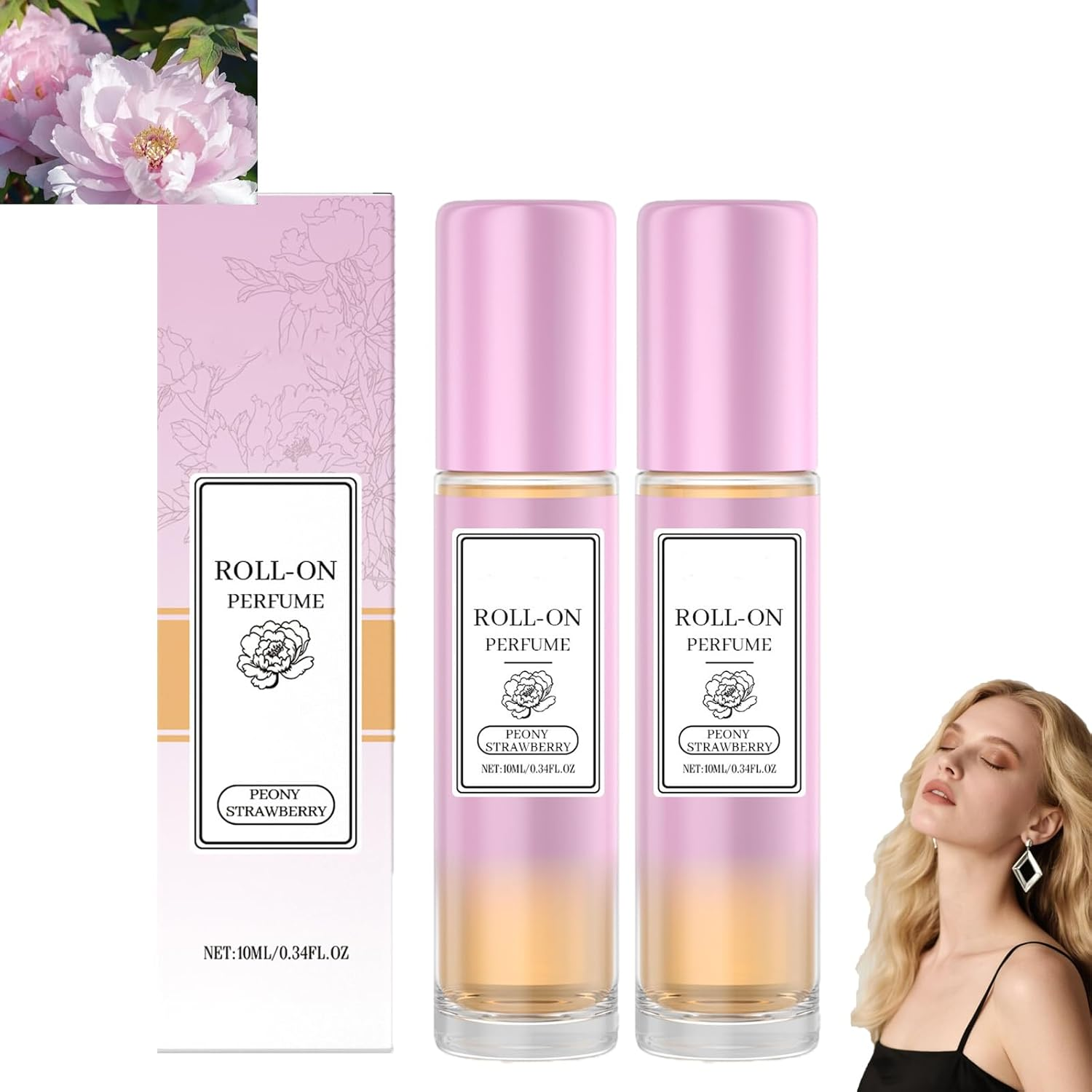 Perfume for Women, Roller-On Perfume, Long-Lasting Refresh Fragrance with Floral & Fruity, Convenient to Carry, Charming Ladies' Fragrance Oil, Gentle Scents for All Skin Types (2Pcs Peony) - 1Pcs Jasmine image number 4