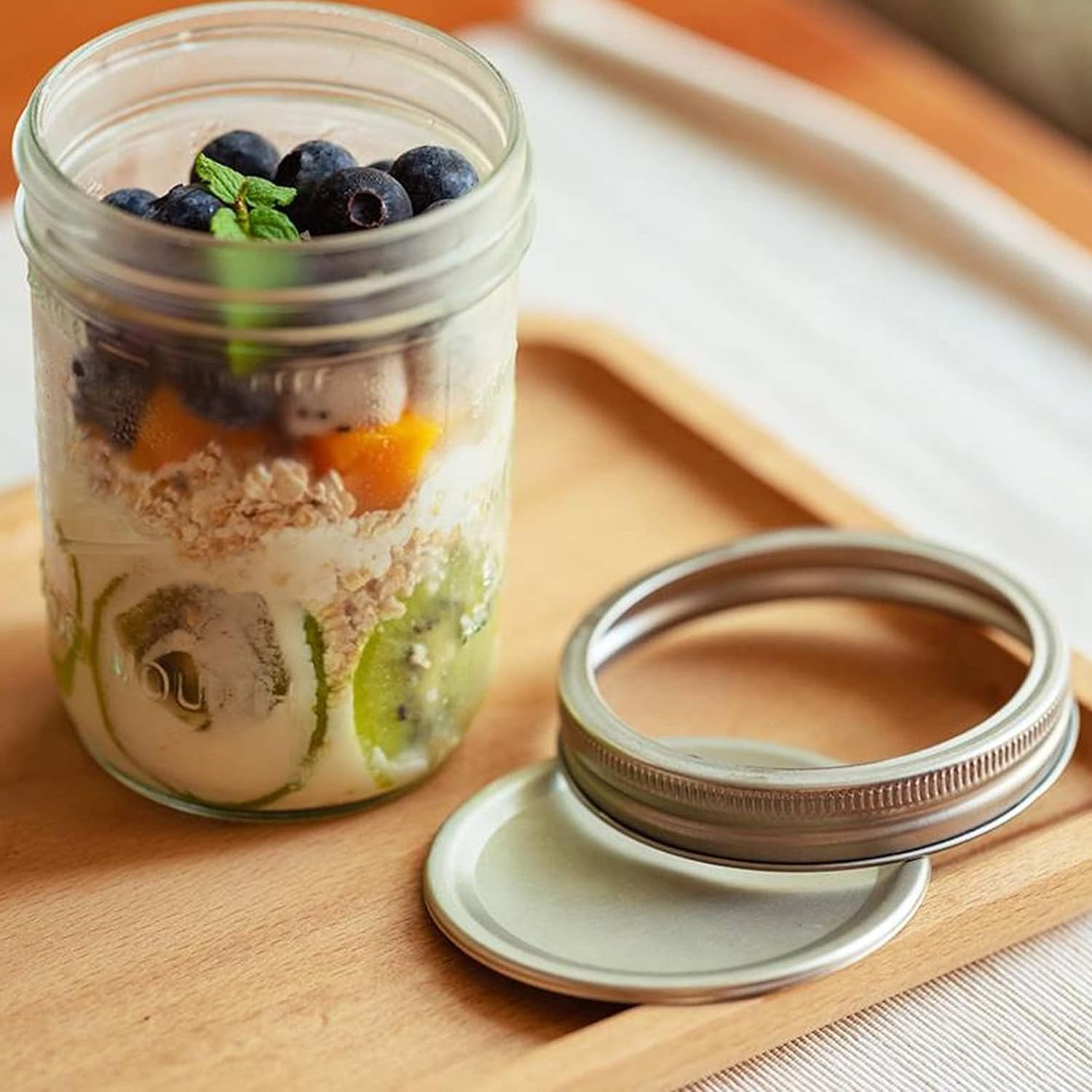 16 Oz Wide Mouth Mason Jars Mason Jars with Airtight Lids and Bands for Canning, Fermenting & Pickling (4) image number 5