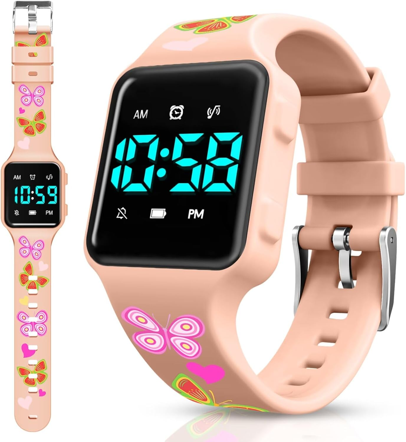 Potty Training Watch for Toddler with Countdown, Alarms, Music or Vibration Alerts - Waterproof Toddler Toilet Trainer for Boys & Girls Ages 2-9, Pink Flower