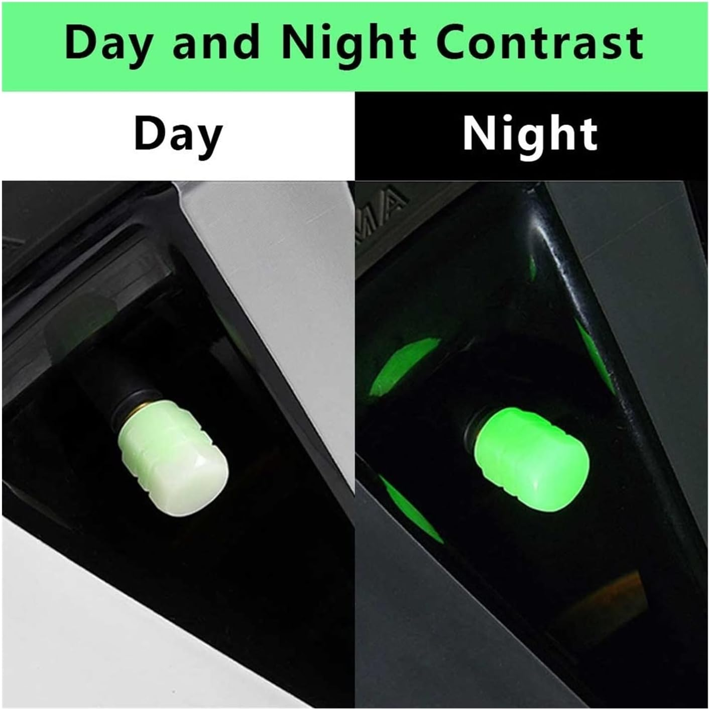4Pcs Luminous Valve Caps Fluorescent Green Blue Night Glowing Car Motorcycle Bicycle Wheel Styling Tyre Hub Luminous Cap Decor (Color : a 8Pcs) image number 5